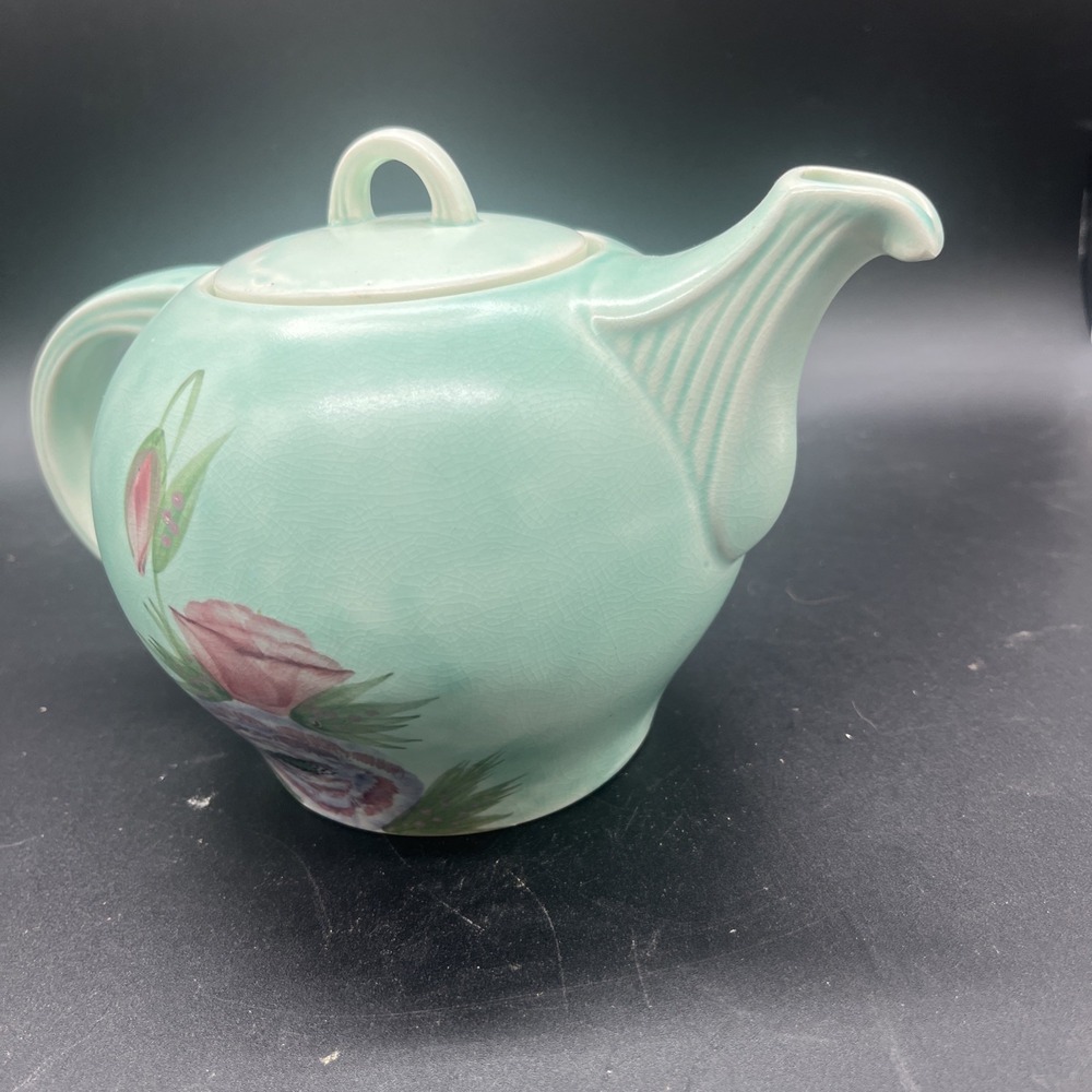 Vintage E Radford Pottery Hand Painted Floral Teapot England Art Deco Shape 340 - Picture 7 of 16